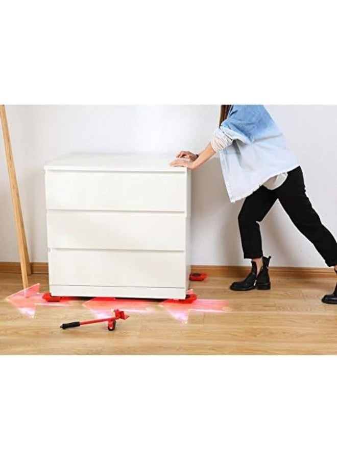 SHOWAY أداة نقل الأثاث Showay Moving Furniture مع 5 قطع من بكرة إزالة العجلات ونظام نقل الأثاث - أداة رفع بكرات نقل أثاث شديدة التحمل - Image 3