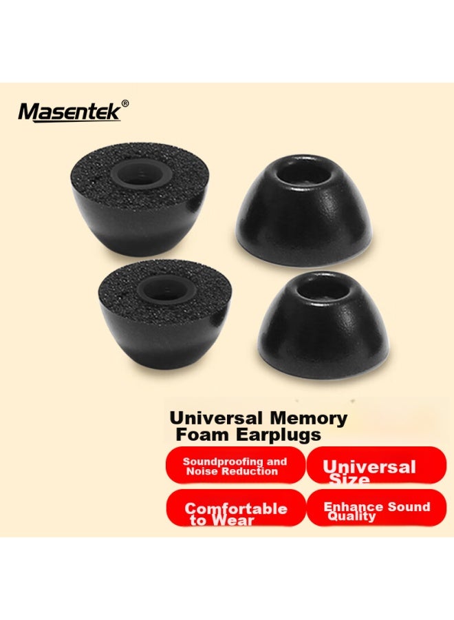 Masentek إس 27 سماعة بلوتوث نصائح الأذن، سدادات أذن ناعمة، ملحقات من رغوة الذاكرة، قابلة للاستبدال داخل الأذن، إلغاء الضوضاء، متوافقة مع هواوي، فيفو، أوبو، شياومي، أسود - Image 1
