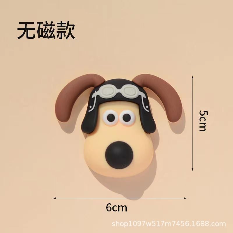 Internet Celebrity Repair Dog Refrigerator Magnet Decorative Message Board Cartoon Ins Creative Big-Eared Dog Stereo Sticker Cute Diy Water Cup Sticker - Image 1
