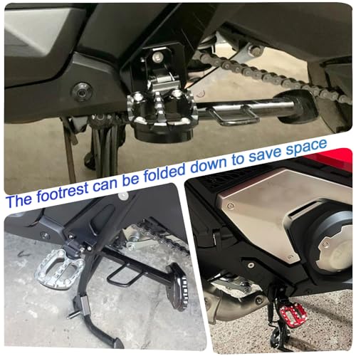 Midimttop For HO&N&DA X ADV 750 2021 2022 2023 2024 2025 2026 Anti-Slip Foot Rest X-ADV 750 XADV750 Footrest Footpegs Passenger Foot Pedal Foldable(Titanium) - Image 5