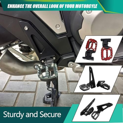 Midimttop For HO&N&DA X ADV 750 2021 2022 2023 2024 2025 2026 Anti-Slip Foot Rest X-ADV 750 XADV750 Footrest Footpegs Passenger Foot Pedal Foldable(Titanium) - Image 3