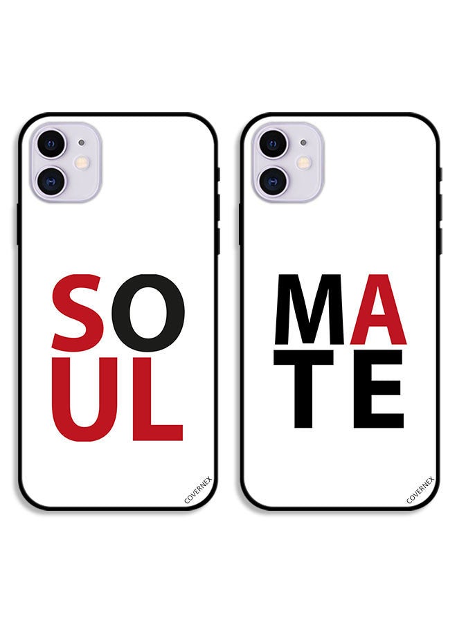 Covernex Two Cases For Apple iPhone 12 mini Protective Covers Soul Mate Couple Case Back Covers - Image 1