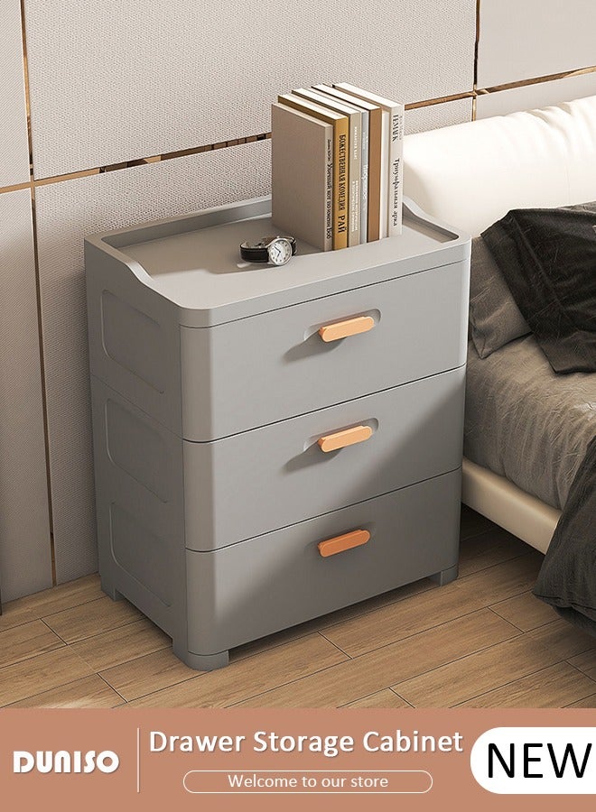 DUNISO 3 Layers Plastic Storage cabinet With Drawers,Wide Slit Cabinet Drawer Unit,home Storage Organizer,Multipurpose Mix Drawers for Kitchen Bedroom Bathroom and Living Room  - Image 1