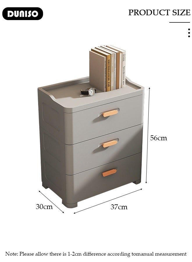 DUNISO 3 Layers Plastic Storage cabinet With Drawers,Wide Slit Cabinet Drawer Unit,home Storage Organizer,Multipurpose Mix Drawers for Kitchen Bedroom Bathroom and Living Room  - Image 4