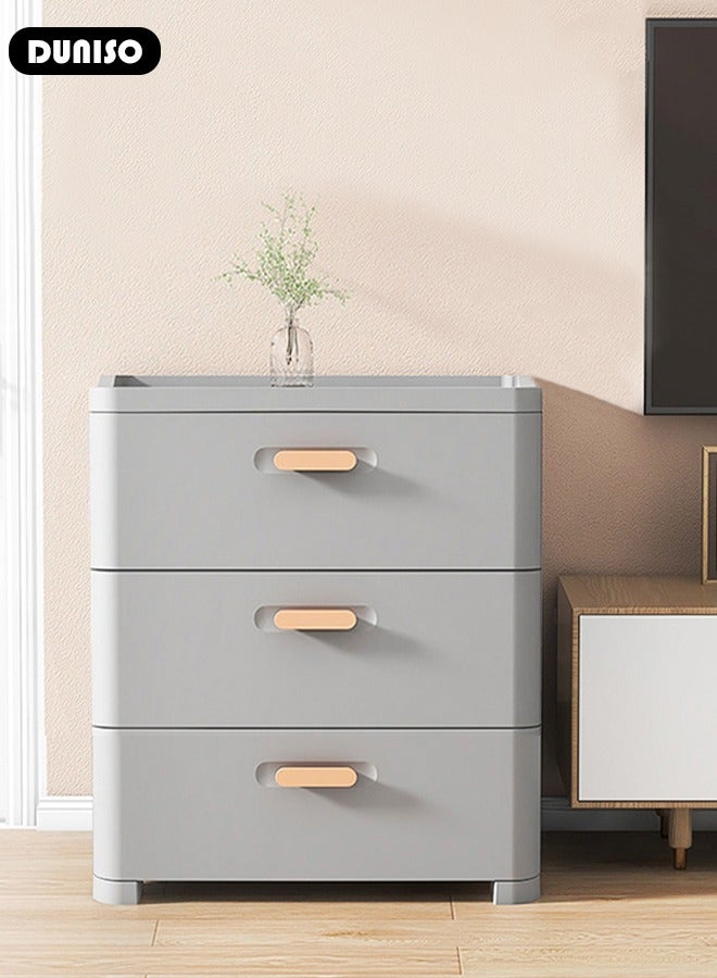 DUNISO 3 Layers Plastic Storage cabinet With Drawers,Wide Slit Cabinet Drawer Unit,home Storage Organizer,Multipurpose Mix Drawers for Kitchen Bedroom Bathroom and Living Room  - Image 3