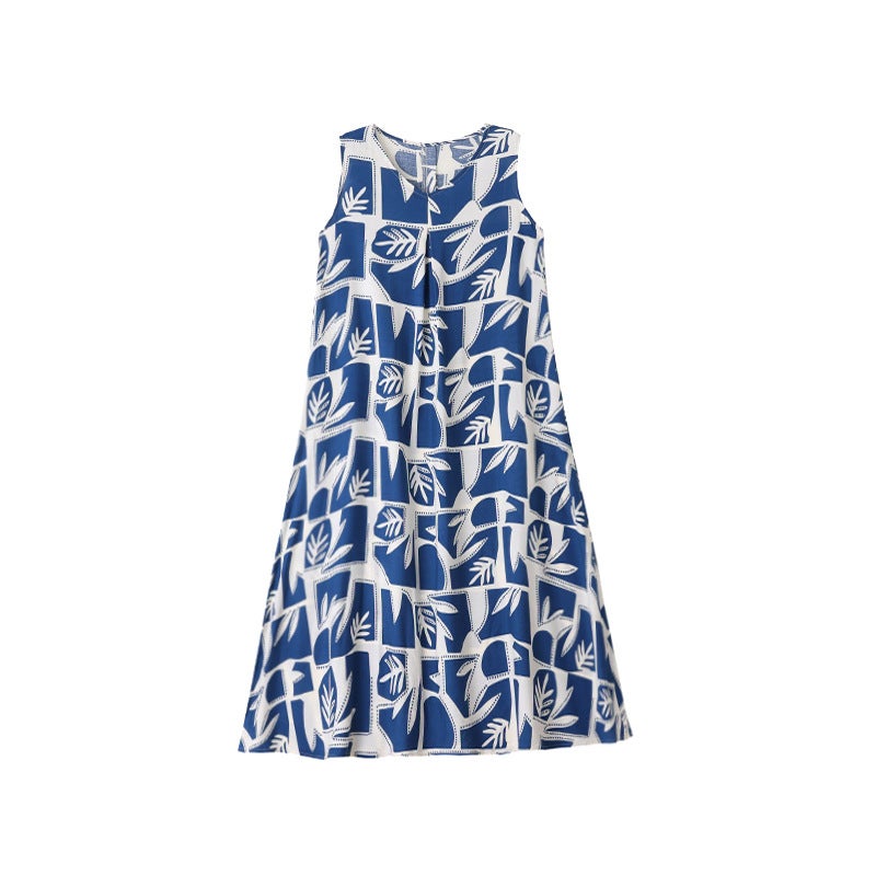 Plus Size Viscose Floral Sleeveless Dress, Loose Fit, Beach Vacation - Image 5