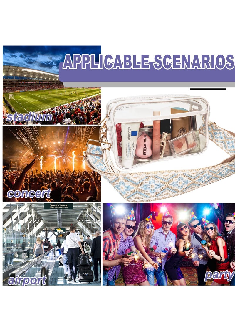 Excefore Clear Bag Stadium Approved with Guitar Strap,Clear Crossbody Backpack, Transparent Casual Chest Daypack for Women & Girls, Perfect for Sports, Music Festival, Hiking, Concerts(white)  - Image 5