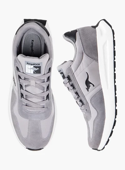 كانغاروس Men's Panelled Sports Shoes with Lace-Up Closure