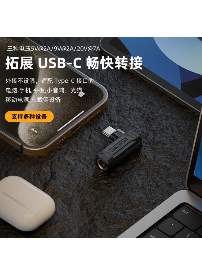 Dc Female To Type-c Adapter Is Suitable For 140w Power Pd Adapter 5v/9v/20v Automatic Identification Head - Image 2