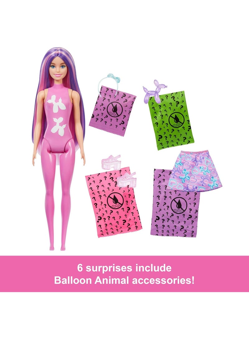 Barbie Color Reveal Doll & Accessories, Balloon Animals Series, 6 Surprises Include Color Change & Mini Balloon Animal (Styles May Vary) - Image 4