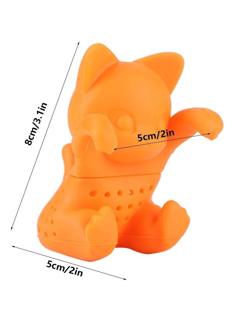 Generic 1 Pcs Tea Strainer, Cute Cat Shaped Loose Tea Leaf Strainer Filter Silicone Tea Infuser Accessory for Home Office  - Image 3