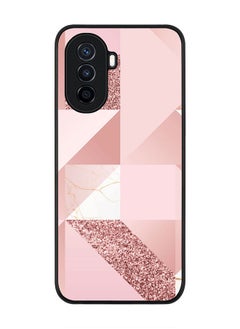 Stylizedd Rugged Black edge case for Huawei Nova Y70  Slim fit Soft Case Flexible Rubber Edges Anti Drop TPU Gel Thin Cover - Marble Pink Geometric  - Image 1