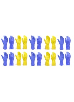 DarkShri DarkShri Rubber Hand Gloves Reusable Washing Cleaning Kitchen Garden Color May Vary Medium 10 Pairs 