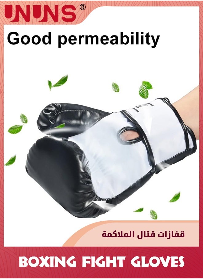 UNUNS - Boxing Gloves,10oz Kickboxing Gloves,Leather Punching Bag Gloves,Full Finger Punching Mitts Training Gloves,Muay Thai Gloves,Junior Sparring Training Boxing Equipment,Heavy Bag Gloves For Men Women - Image 1