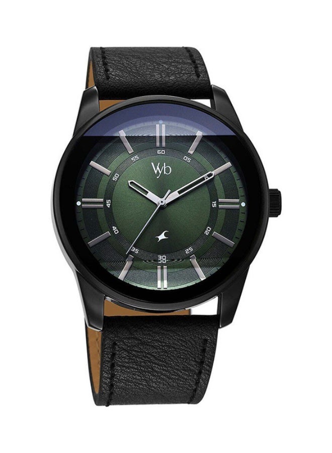 fastrack Vyb Drift By Fastrack Quartz Analog Green Dial Leather Strap Watch For Guys - Image 1