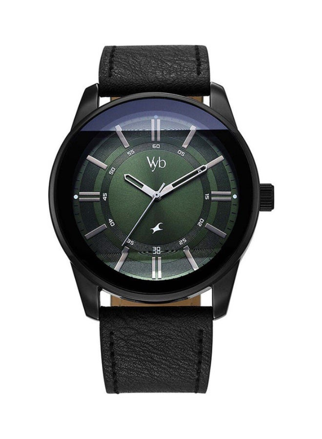 fastrack Vyb Drift By Fastrack Quartz Analog Green Dial Leather Strap Watch For Guys - Image 2
