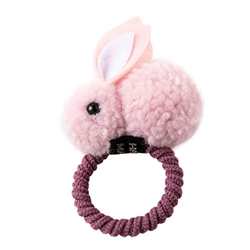 Aysekone 5 Pack Stuffed Rabbit Style Hair Bands Hair Scrunchies Hair Elastics Ties Ropes Felt Plush Bunny Ponytail Holders - Image 2