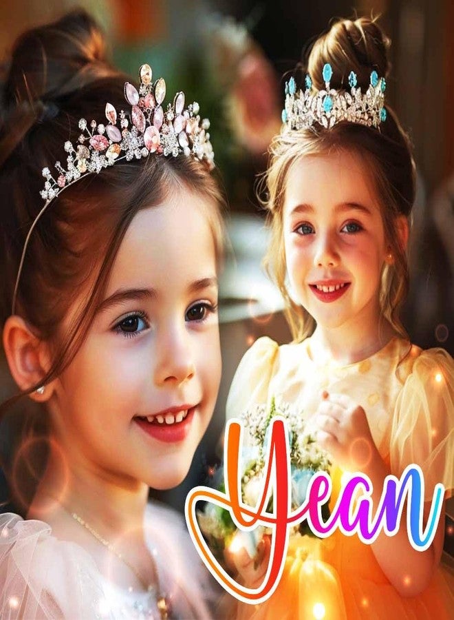 Yean Mini Tiara Comb Silver Tiara Hair Comb Rhinestone Hair Accessories for Girls (Purple) - Image 3