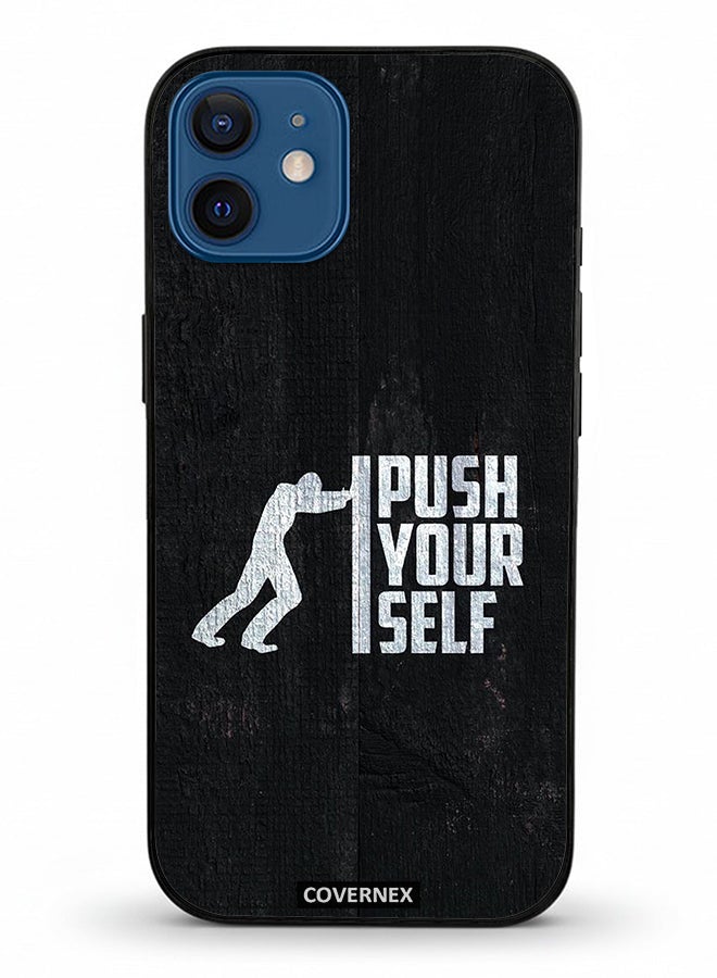 Covernex Apple iPhone 12 Protective Case Cover Printed Featuring Push Yourself - Image 2