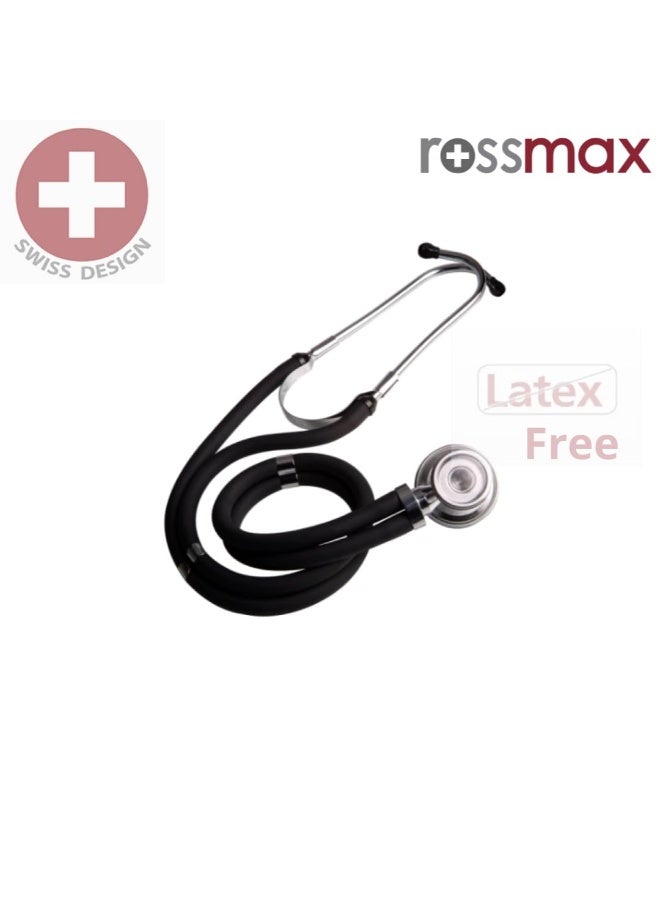 روزماكس سماعة الطبيب Rossmax EB 500 - تصميم برأس مزدوج للفحص السمعي الدقيق للقلب والرئة (لون أسود) - Image 2