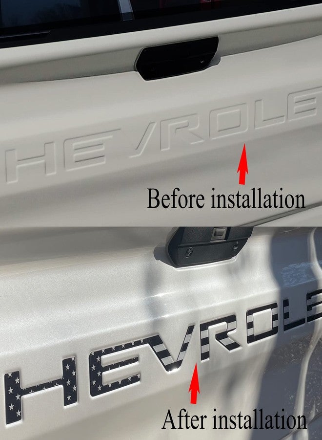 AUTO SAFETY Tailgate Insert Letters Compatible with 2019 2020 2021 2022 2023 3D Emblems with Strong 3-m Adhesive Black American Flag, xflhgq3 - Image 2
