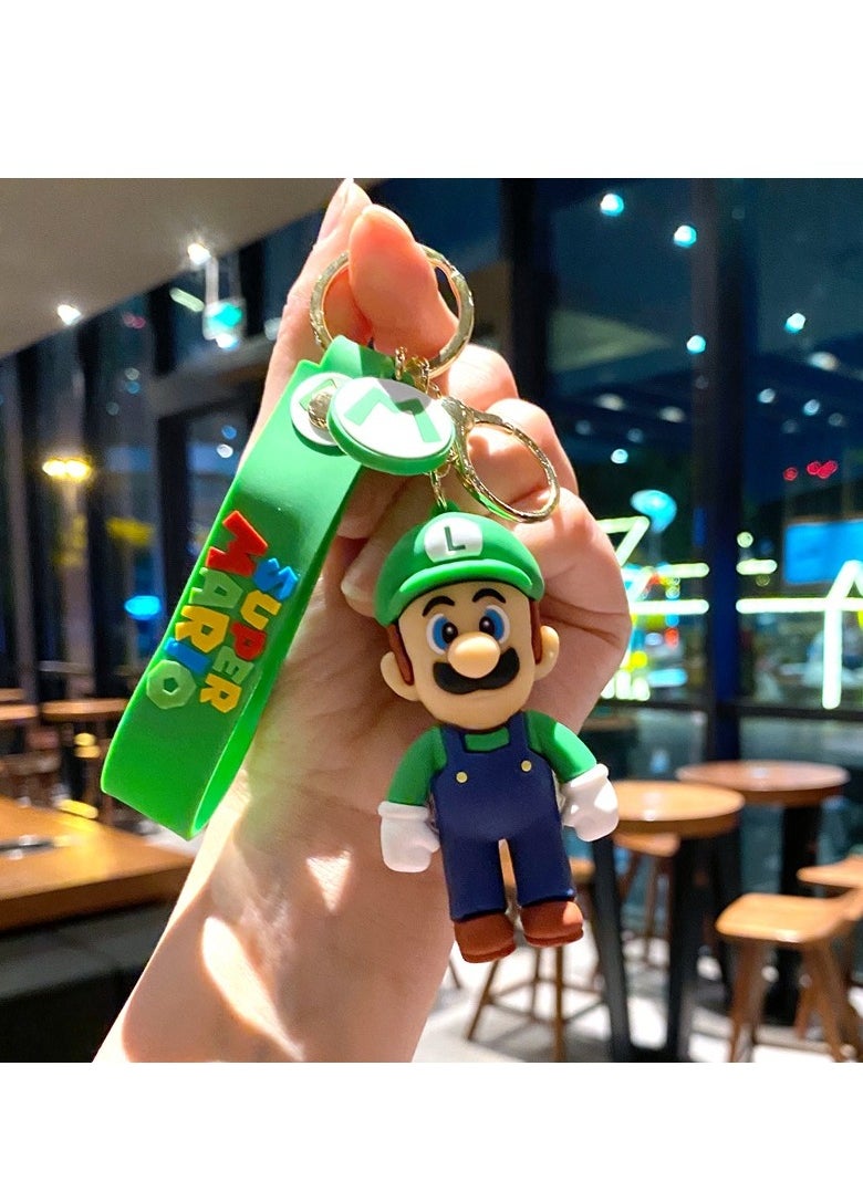 Generic Classic cartoon Super Mario Mario three-dimensional figure car keychain pendant ornament  - Image 3