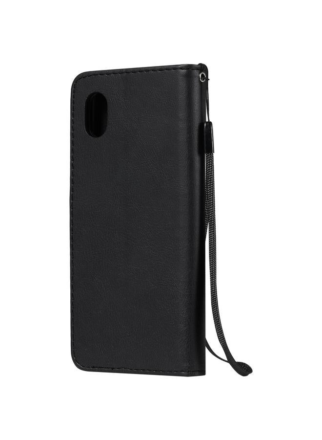 اس-توب جراب لهاتف Samsung Galaxy A01 Core، جراب جلدي واقي قابل للطي أفقيًا بلون سادة مع حامل وفتحات للبطاقات ومحفظة وإطار صورة وحبل تعليق - Image 3