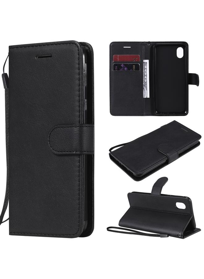 اس-توب جراب لهاتف Samsung Galaxy A01 Core، جراب جلدي واقي قابل للطي أفقيًا بلون سادة مع حامل وفتحات للبطاقات ومحفظة وإطار صورة وحبل تعليق - Image 1