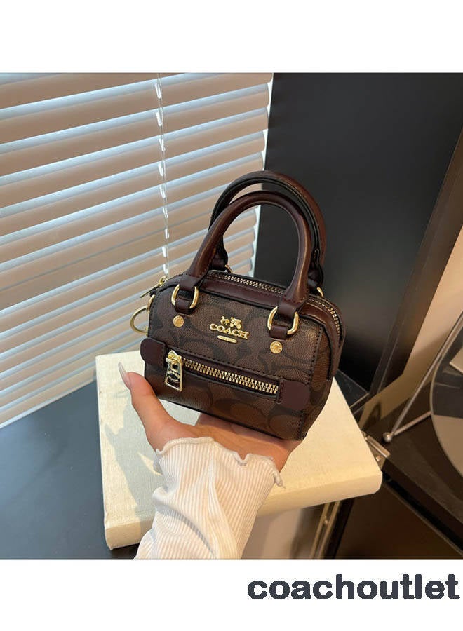 coachoutlet Brown Printed Mini Handbag Shoulder Bag Cute Small Decorative Bag - Image 1