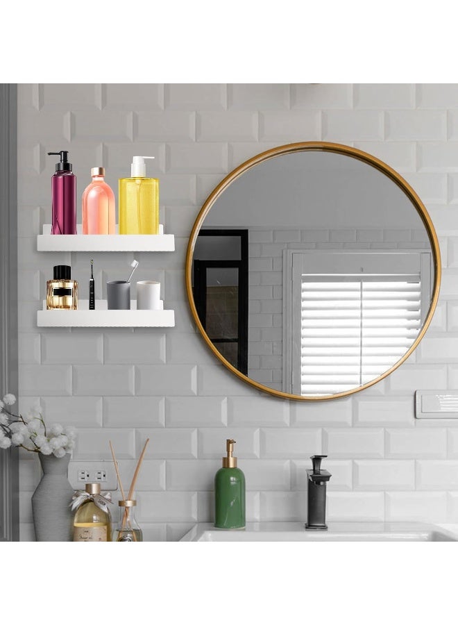TPGP 2 X Wall Shelves, White, No Drilling, Acrylic Floating Shelf, Picture Rail, Suitable For Kitchen, Bathroom, Office, Living Room - Image 5