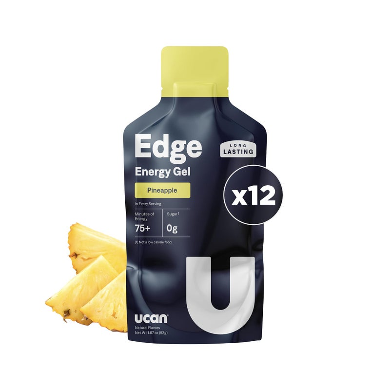 UCAN Edge Energy Gel Shots, Pineapple (12, 1.87 Ounce Packets) for Running, Training, Workouts, Fitness, Cycling, Crossfit | Sugar-Free, Vegan, & Keto Friendly Energy Supplement - Image 1