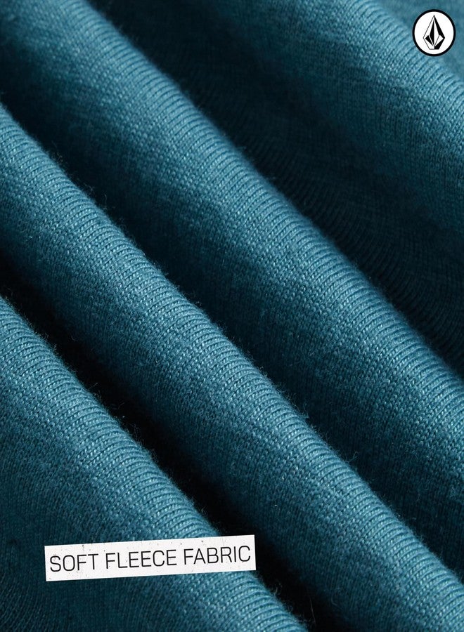 Volcom Baby Boys Pants Set - 3 Piece Sherpa Lined Soft Fleece Shacket Short Sleeve Graphic Tee & French Terry Jogger Pants, Size 7, Caspian Sea - Image 4