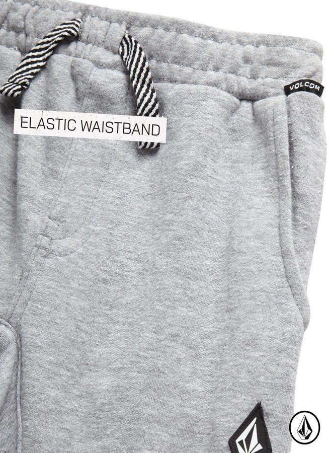 Volcom Baby Boys Pants Set - 3 Piece Sherpa Lined Soft Fleece Shacket Short Sleeve Graphic Tee & French Terry Jogger Pants, Size 7, Caspian Sea - Image 5