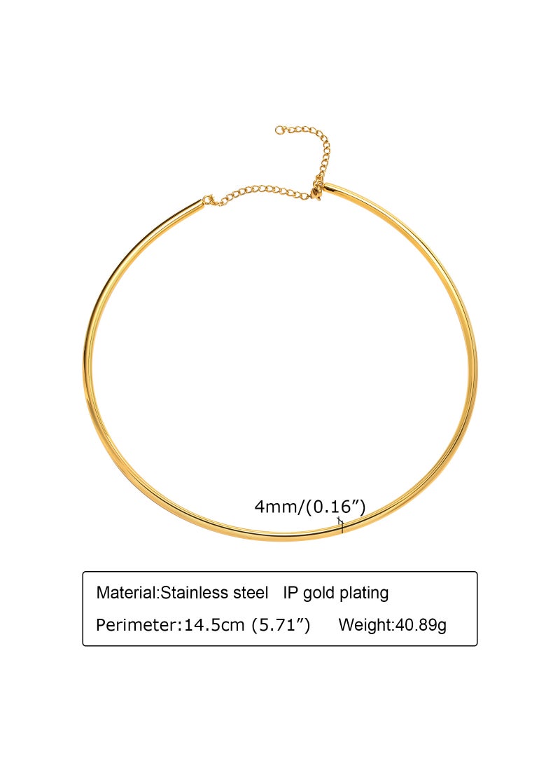Generic - Minimalist Stainless Steel Choker Necklace 18K Gold NC-1185G - Image 1