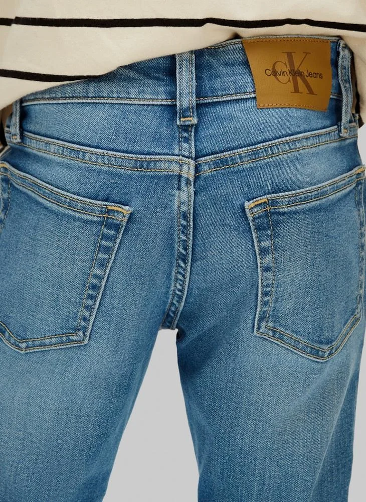 Calvin Klein Jeans Essential Washed Blue Youth Slim Fit Jeans for Men | Best Price UAE