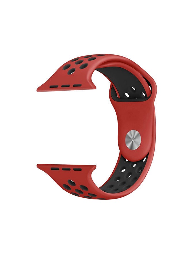 NIBEMINENT Replacement Band For Apple Watch Series 1/2 /3 42mm Red/Black - Image 2