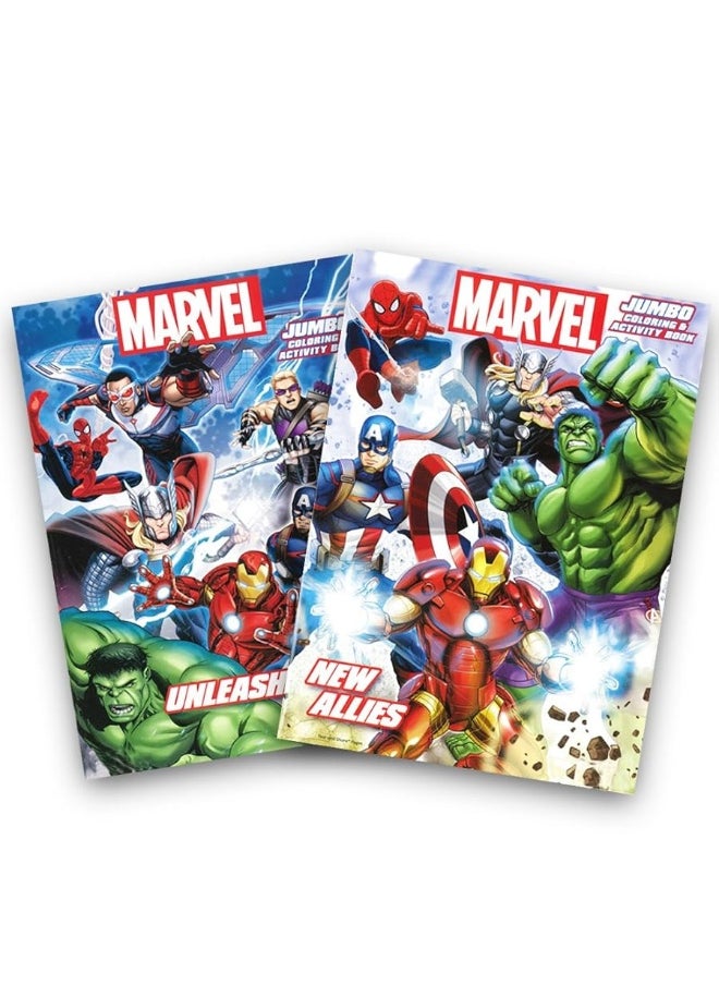 Marvel Comics Marvel Heroes Avengers Jumbo Coloring and Activity Book Set (2 Books) 