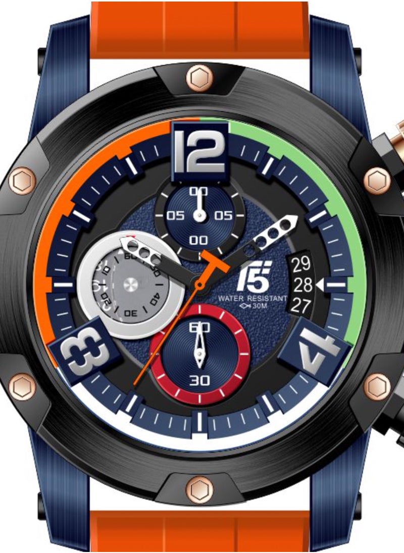 T5 - T5 Men's Chronograph Silicone strap Watch H3885G - Image 1