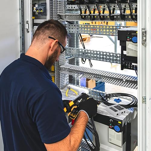 COOLCOLD Pass Through RJ45 Crimping Tool Kit | RJ45 Cat6 Cat5e Ethernet Crimper with LAN Cable Tester + Battery, 20PCS Connectors, 20PCS Boots, Wire Stripper & Universal Stripping Tool (Multi-Color) - Image 3