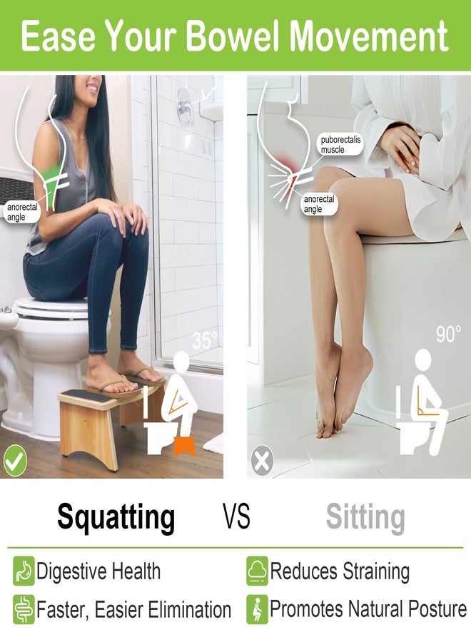 StrongTek Enhanced Squatting Toilet Stool, Wooden Potty Stool for Bathroom, Extra-Thick Wood, Sturdy 350 lbs Capacity, Comfortable Toilet Stool for Kids, Adults & Seniors - Image 4