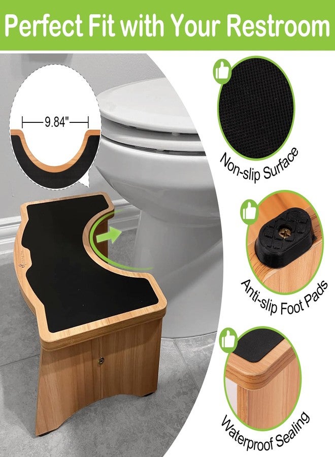 StrongTek Enhanced Squatting Toilet Stool, Wooden Potty Stool for Bathroom, Extra-Thick Wood, Sturdy 350 lbs Capacity, Comfortable Toilet Stool for Kids, Adults & Seniors - Image 3