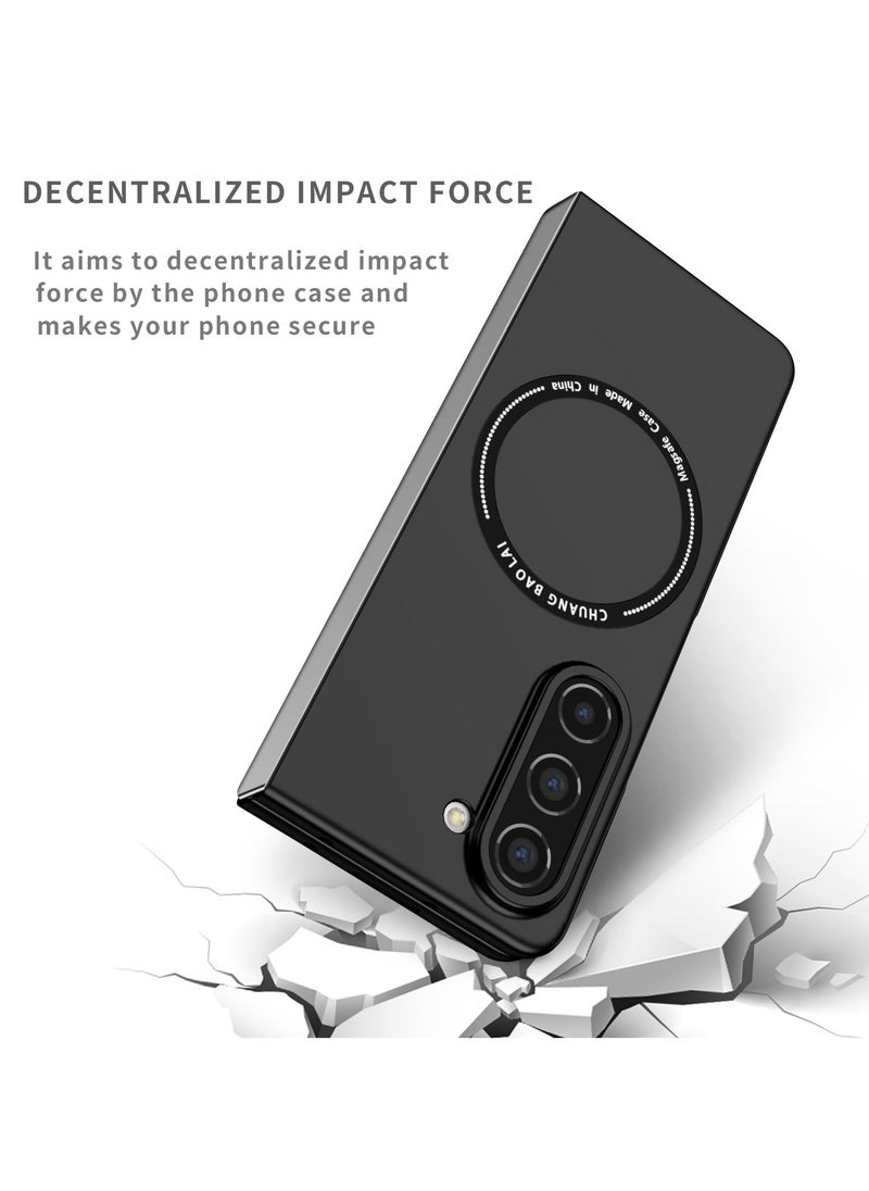 Generic - Rugged Shockproof Case for Samsung Galaxy Z Fold 5 , Compatible with MagSafe Wireless Charger, Ultra Protective Cover for Galaxy Z Fold5 5G in Black - Image 1