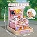 Kisoy Dollhouse Miniature with Furniture Kit DIY 3D Wooden DIY House Kit with Dust CoverHandmade Tiny House Toys for Teens Adults GiftSweet Talk - Image 4