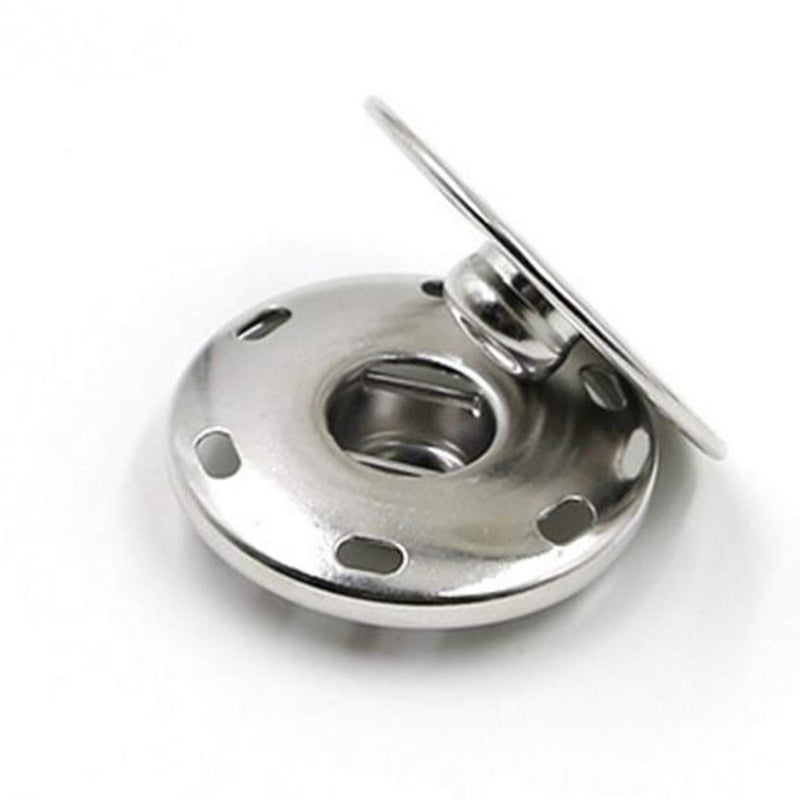 xsby 50 Sets Sew-on Snap Buttons Metal Snaps Fasteners Press Studs Buttons for Sewing Silver 3/4" 19mm - Image 2