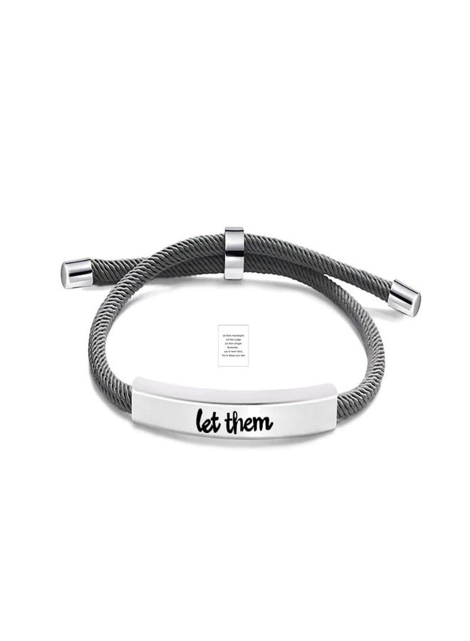 Xeyau Let Them Bracelets Self Worth Motivational Engraving Bracelets To Sorority Sisters Best Friends Inspirational Friendship Bracelets (gray) - Image 1