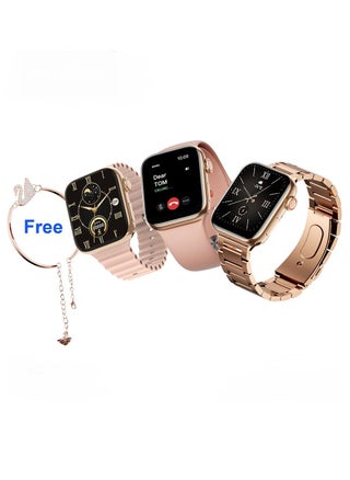Haino Teko G9 Mini smart watch with 3 straps (1 metal + 2 silicone) and bracelets, equipped with a high-quality screen and a built-in microphone and speaker, supports making calls, very elegant design - pzsku/ZAED3F6E4234A9B666264Z/45/_/1701944141/cfd1844b-75cd-4451-a652-78cb10787730