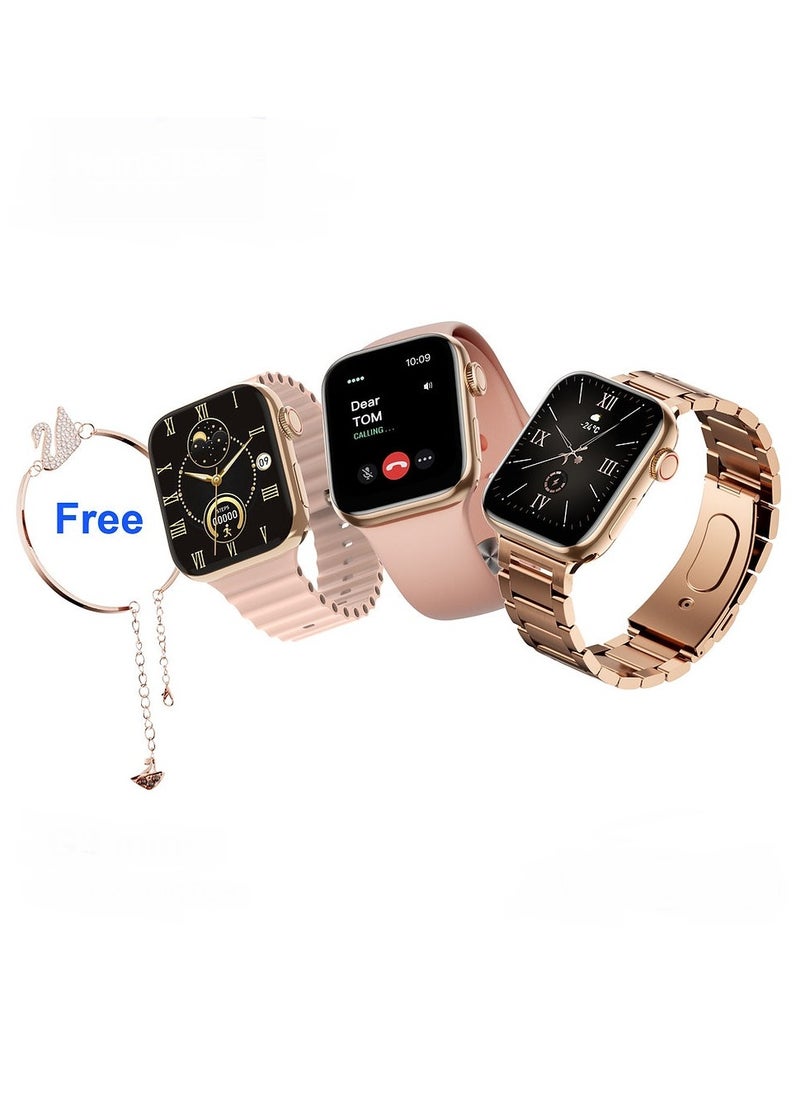 Haino Teko - Haino Teko G9 Mini smart watch with 3 straps (1 metal + 2 silicone) and bracelets, equipped with a high-quality screen and a built-in microphone and speaker, supports making calls, very elegant design - Image 1