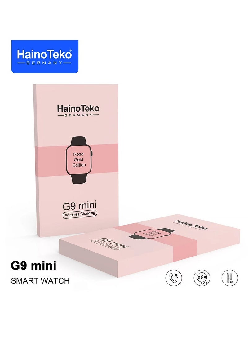 Haino Teko - Haino Teko G9 Mini smart watch with 3 straps (1 metal + 2 silicone) and bracelets, equipped with a high-quality screen and a built-in microphone and speaker, supports making calls, very elegant design - Image 1