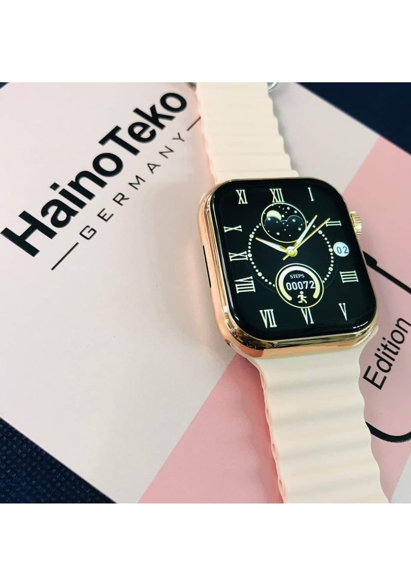Haino Teko - Haino Teko G9 Mini smart watch with 3 straps (1 metal + 2 silicone) and bracelets, equipped with a high-quality screen and a built-in microphone and speaker, supports making calls, very elegant design - Image 1