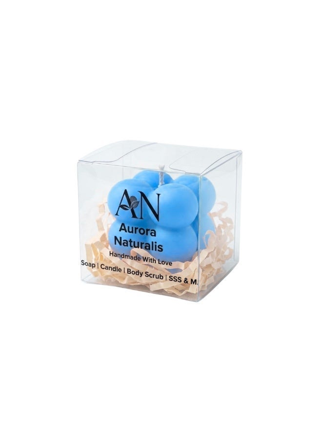 Aurora-Naturalis Handmade Ocean Breeze Mini Bubble Candle – Soft Blue, Classic Ocean Breeze Scent | Attractive Home Decor | Perfect Love gift - Image 2